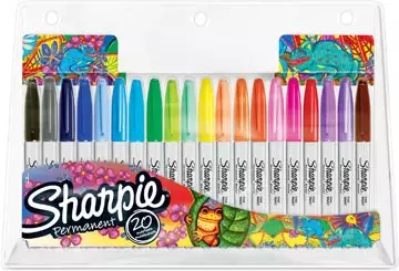 Een Sharpie permanente marker, etui van 20 stuks in geassorteerde kleuren koop je bij ShopXPress