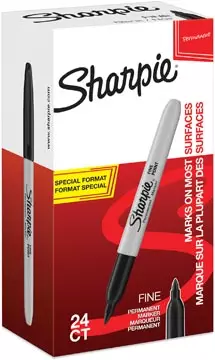 Een Sharpie permanente marker fijn, value pack van 24 stuks (20 + 4 gratis), zwart koop je bij ShopXPress