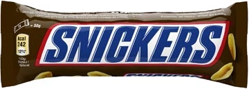 Een Snickers chocoladereep, 50 g koop je bij ShopXPress