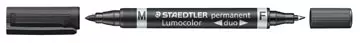 Een Staedtler Lumocolor Duo 348, permanent marker, zwart koop je bij ShopXPress