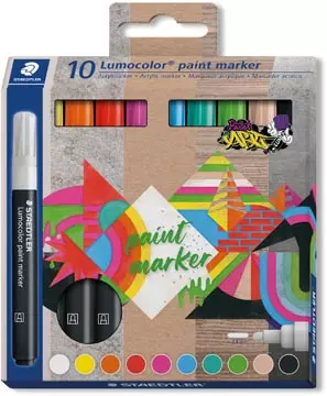 Een Staedtler Lumocolor paintmarker, set van 10 koop je bij ShopXPress