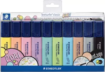 Een Staedtler Markeerstift Textsurfer Classic, vintage & pastel kleuren, etui van 10 stuks koop je bij ShopXPress