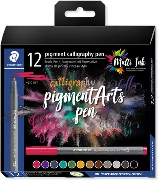 Een Staedtler Pigment Arts brush pen Calligraphy, etui van 12 stuks, assorti koop je bij ShopXPress