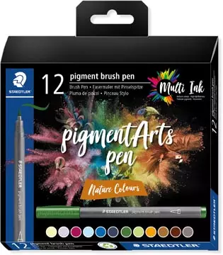 Een Staedtler Pigment Arts brush pen, etui van 12 stuks, Nature Colours koop je bij ShopXPress