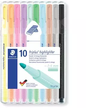 Een Staedtler Triplus Textsurfer, opstelbare box van 10 kleuren koop je bij ShopXPress