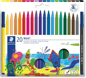 Een Staedtler Viltstift Noris 326, 20 stiften in een kartonnen etui koop je bij ShopXPress