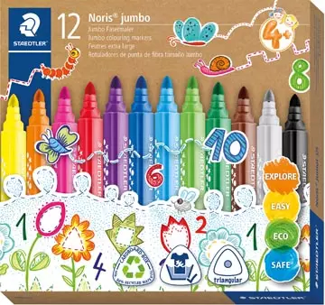 Een Staedtler Viltstift Noris 328 JUMBO, 12 stiften koop je bij ShopXPress