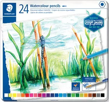 Een Staedtler aquarel potlood, metalen doos met 24 kleuren koop je bij ShopXPress