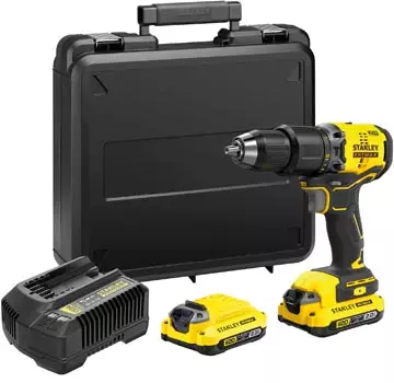 Een Stanley FatMax Brushless schroefklopboormachine in koffer, 18 V, 2 x 2.0 AH koop je bij ShopXPress