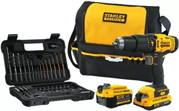 Een Stanley Fatmax schroefklopboormachine 18V, met 2 accu's, softbag en 50-delige accessoireset koop je bij ShopXPress