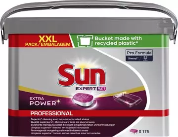 Een Sun Pro Formula Expert All-in-one vaatwastabletten, extra power, emmer van 175 stuks koop je bij ShopXPress