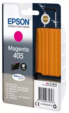 Een Epson inktcartridge 405, 300 pagina's, OEM C13T05G34010, magenta koop je bij ShopXPress