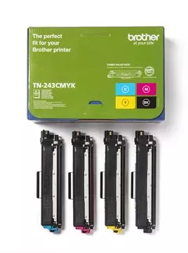 Een Brother toner, 1.000 pagina's, OEM TN-243CMYK, 4 kleuren koop je bij ShopXPress