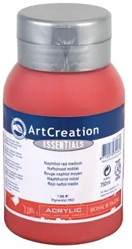 Een Talens Art Creation acrylverf flacon van 750 ml, middel naftolrood koop je bij ShopXPress