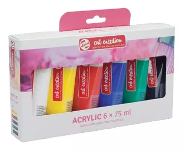 Een Talens Art Creation acrylverf tube van 75 ml, set van 6 tubes in geassorteerde kleuren koop je bij ShopXPress