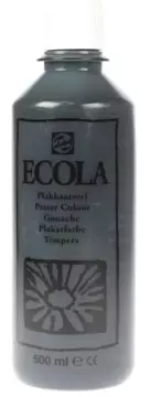 Een Talens Ecola plakkaatverf flacon van 500 ml, zwart koop je bij ShopXPress