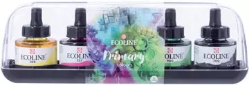 Een Talens Ecoline waterverf flacon van 30 ml, set van 5 flacons in primaire kleuren koop je bij ShopXPress