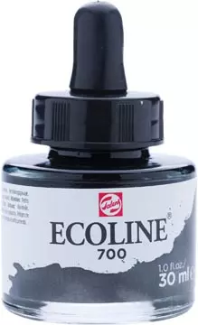 Een Talens Ecoline waterverf flacon van 30 ml, zwart koop je bij ShopXPress