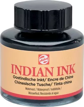 Een Talens Oostindische inkt, flesje van 30 ml, zwart koop je bij ShopXPress