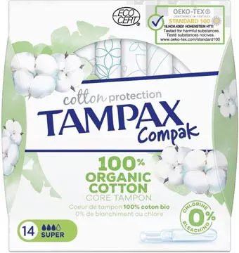 Een Tampax Cotton Super tampons, pak van 14 stuks koop je bij ShopXPress