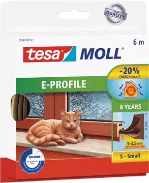 Een Tesa Moll Classic tochtstrip E-profiel, 6 m, bruin koop je bij ShopXPress