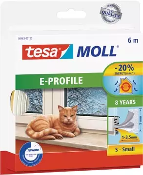 Een Tesa Moll Classic tochtstrip E-profiel, 6 m, wit koop je bij ShopXPress