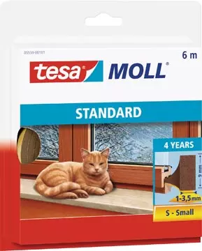 Een Tesa Moll Standard tochtstrip I-profiel, 6 m, bruin koop je bij ShopXPress