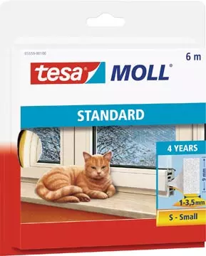 Een Tesa Moll Standard tochtstrip I-profiel, 6 m, wit koop je bij ShopXPress