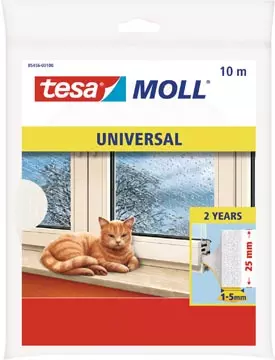 Een Tesa Moll Universal tochtstrip, 10 m x 25 mm, wit koop je bij ShopXPress