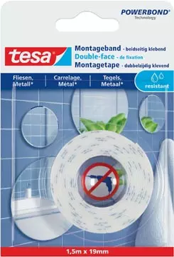 Een Tesa Powerbond montagetape Waterproof, 19 mm x 1,5 m koop je bij ShopXPress