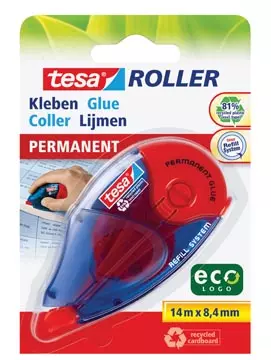 Een Tesa Roller navulbare lijmroller permanent ecoLogo, ft 8,4 mm x 14 m, op blister koop je bij ShopXPress