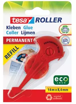 Een Tesa Roller navulling lijmroller permanent ecoLogo, ft 8,4 mm x 14 m, op blister koop je bij ShopXPress