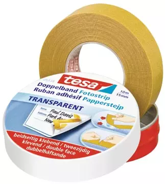 Een Tesa dubbelzijdige knutseltape Fotostrip, ft 15 mm x 10 m koop je bij ShopXPress