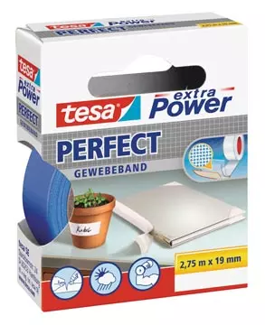 Een Tesa extra Power Perfect, ft 19 mm x 2,75 m, blauw koop je bij ShopXPress