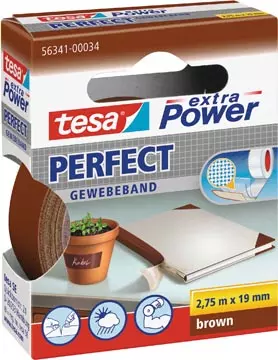 Een Tesa extra Power Perfect, ft 19 mm x 2,75 m, bruin koop je bij ShopXPress