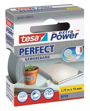 Een Tesa extra Power Perfect, ft 19 mm x 2,75 m, grijs koop je bij ShopXPress