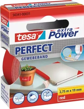 Een Tesa extra Power Perfect, ft 19 mm x 2,75 m, rood koop je bij ShopXPress