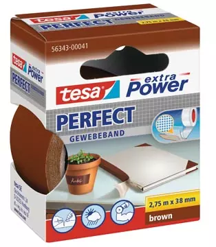 Een Tesa extra Power Perfect, ft 38 mm x 2,75 m, bruin koop je bij ShopXPress