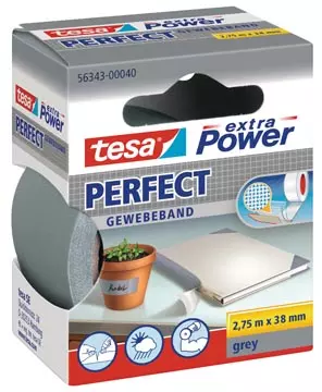 Een Tesa extra Power Perfect, ft 38 mm x 2,75 m, grijs koop je bij ShopXPress