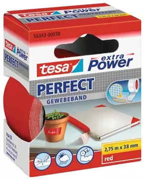 Een Tesa extra Power Perfect, ft 38 mm x 2,75 m, rood koop je bij ShopXPress