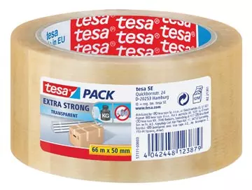 Een Tesa verpakkingsplakband Extra Strong, ft 50 mm x 66 m, PVC, transparant koop je bij ShopXPress