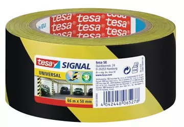 Een Tesa waarschuwingstape Universal, ft 50 mm x 66 m, geel/zwart koop je bij ShopXPress