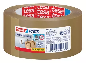 Een Tesapack Ultra Strong, ft 50 mm x 66 m, PVC, bruin koop je bij ShopXPress