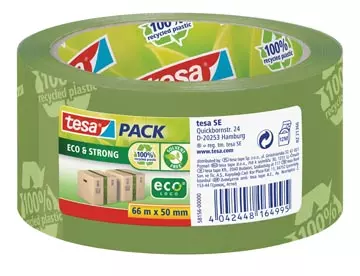 Een Tesapack eco & strong ecoLogo, ft 50 mm x 66 mm, PVC, groen koop je bij ShopXPress