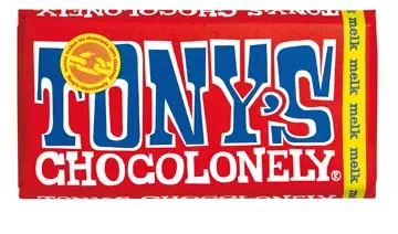 Een Tony's Chocolonely chocoladereep, 180g, melk koop je bij ShopXPress