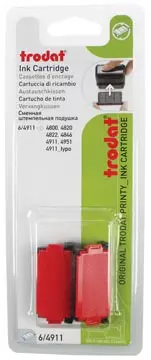 Een Trodat vervangkussen rood, voor stempel 4911/4820/4822/4846, blister met 2 stuks koop je bij ShopXPress