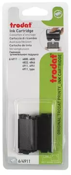 Een Trodat vervangkussen zwart, voor stempel 4911/4820/4822/4846, blister met 2 stuks koop je bij ShopXPress