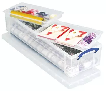 Een Really Useful Box opbergdoos 22 liter met 2 dividers, transparant koop je bij ShopXPress