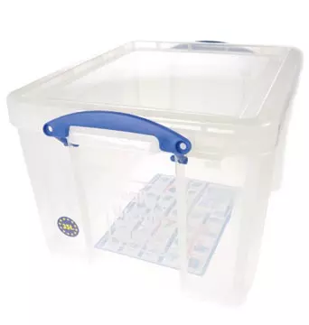 Een Really Useful Box 35 liter, transparant, per stuk verpakt in karton koop je bij ShopXPress