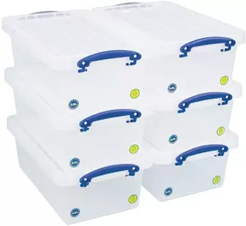 Een Really Useful Box opbergdoos 5,5 l, nestbaar, transparant koop je bij ShopXPress